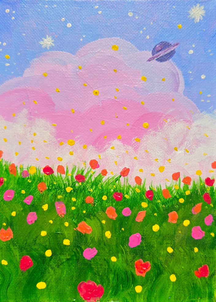 Glimmering Wildflowers with a Guest