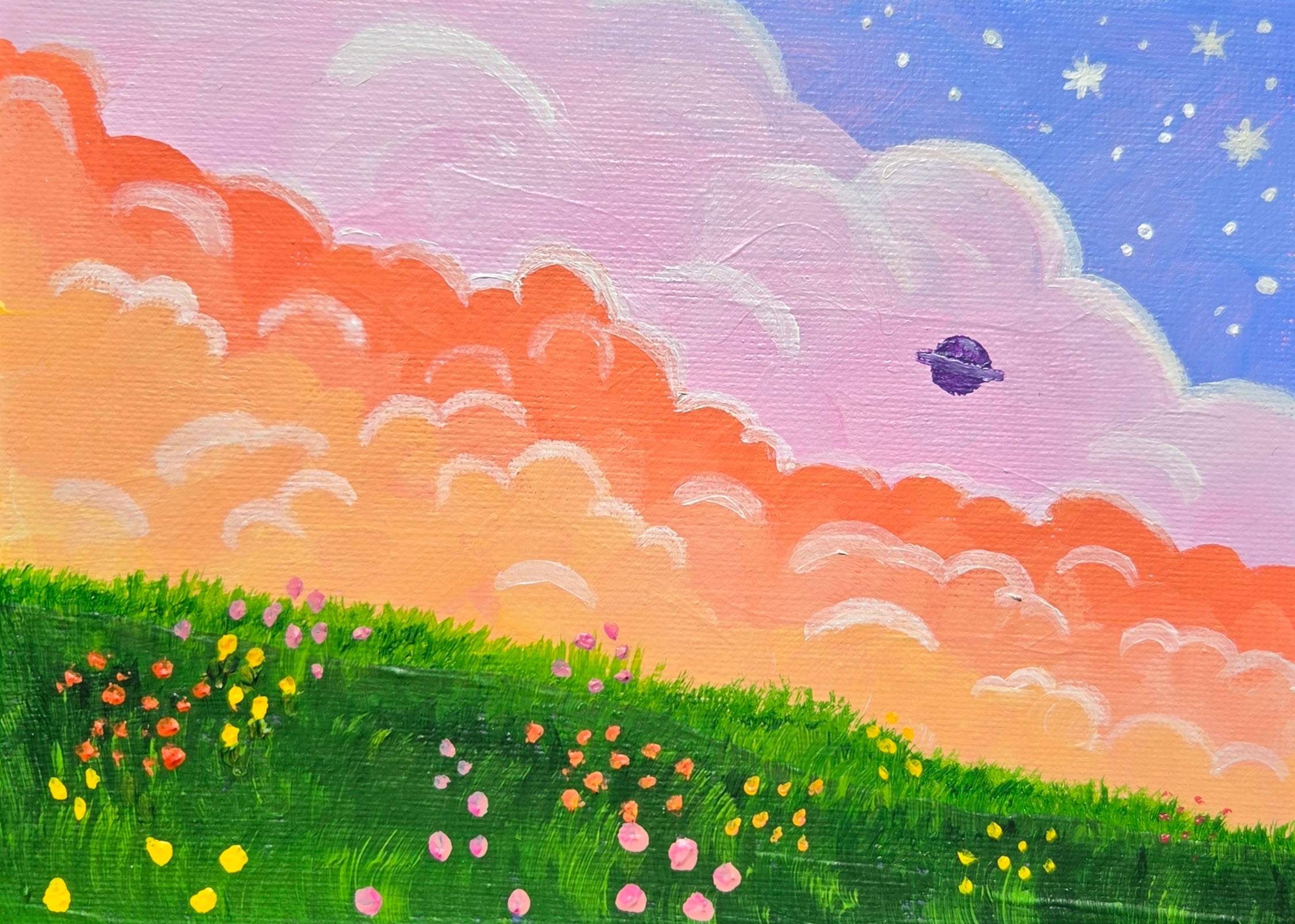 Wildflowers at Nightfall with a Guest